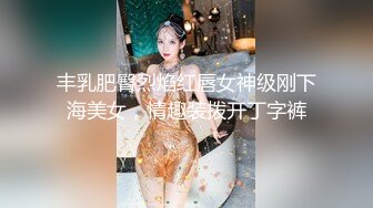 丰乳肥臀烈焰红唇女神级刚下海美女，情趣装拨开丁字裤