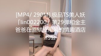 [MP4/ 290M] 极品TS美人妖「lin002200」第29弹和金主爸爸在监狱皮带风的情趣酒店约会